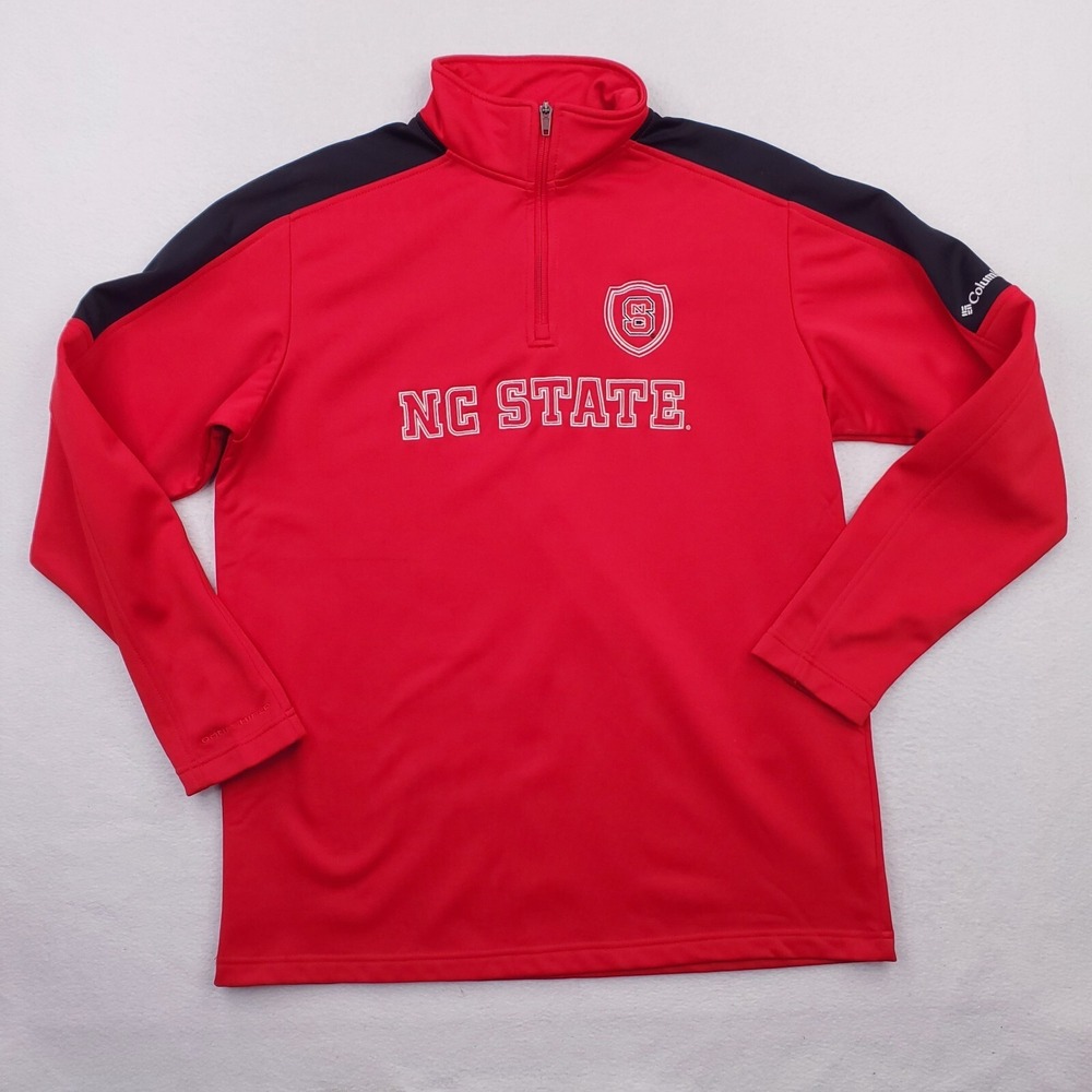 NC State Jacket Mens Large Red Black Columbia 1/4 Zip Pullover College Wolfpack